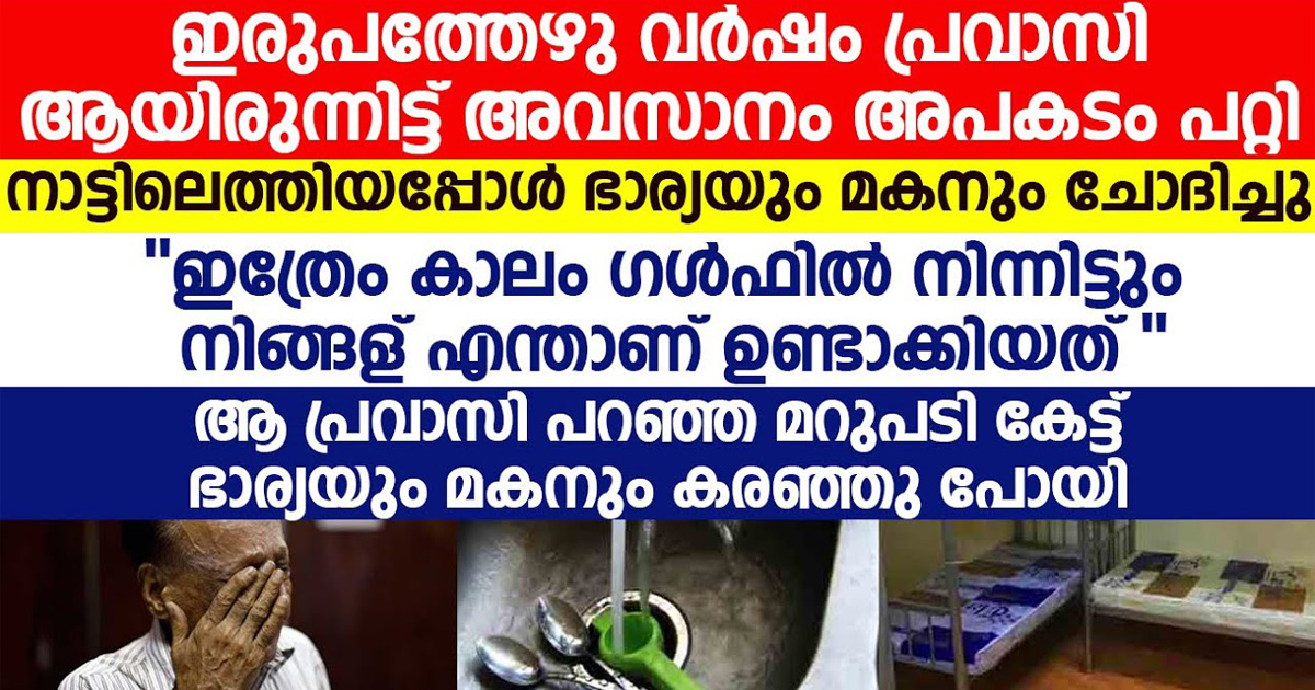 27 വർഷത്തെ പ്രവാസത്തിനൊടുവിൽ വീട്ടിലേക്ക് വന്ന പിതാവിനോട് ഭാര്യയും മകനും പറഞ്ഞത് കേട്ടോ.