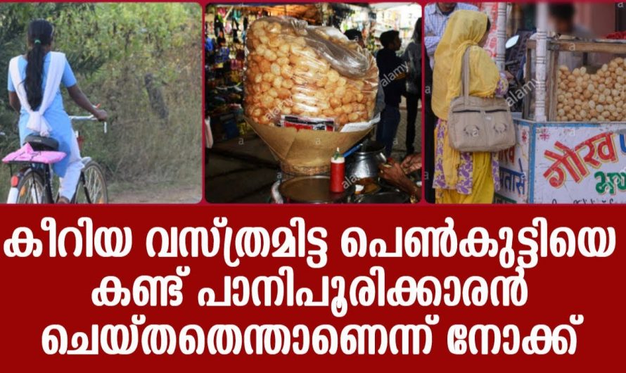 കീറിയ വസ്ത്രം ഇട്ട പെൺകുട്ടിയെ കണ്ടപ്പോൾ കടയിലെ പാനി പൂരി കാരൻ ചെയ്തത് കണ്ടോ.