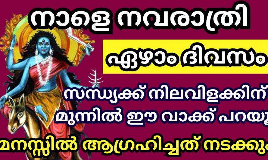 നവരാത്രി ഏഴാം ദിവസം സന്ധ്യയ്ക്ക് നിലവിളക്ക് മുൻപിൽ ഈ രീതിയിൽ പ്രാർത്ഥിക്കൂ.