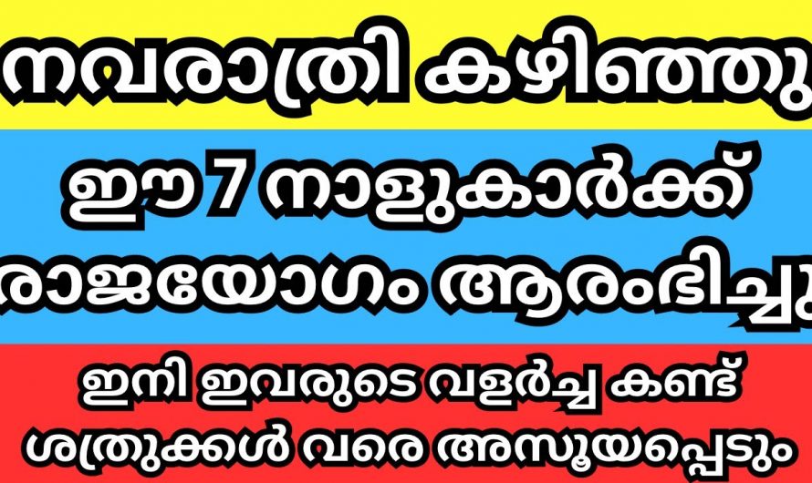 നവരാത്രി അവസാനിച്ചു ഈ ഏഴു നാളുകാർക്ക് രാജയോഗ സമയം. ഇതിൽ നിങ്ങളുടെ നക്ഷത്രം ഏതാണ്.