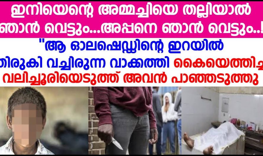 ഇനിയെന്റെ അമ്മയെ കല്യാണം ഉറപ്പായും അപ്പനെ ഞാൻ വെട്ടും. ഈ കുട്ടി ഇങ്ങനെ പറയാൻ ഉണ്ടായ കാരണം കേട്ടോ.