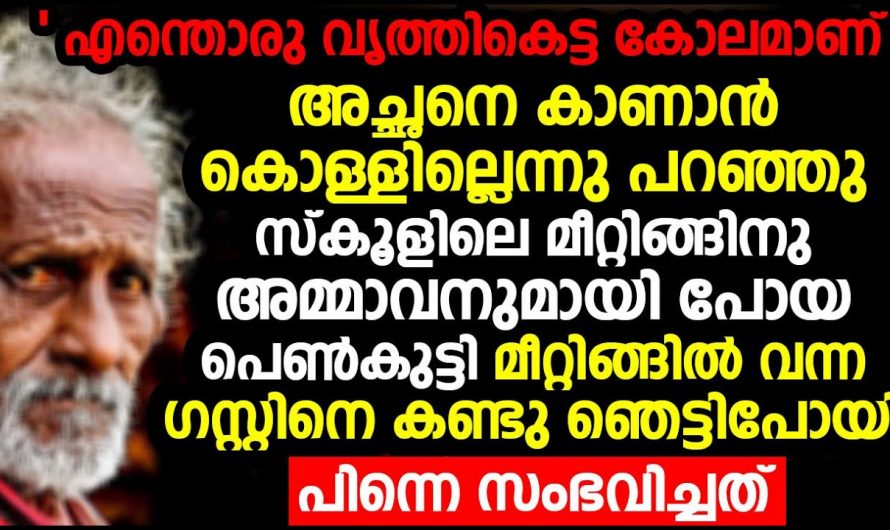 അച്ഛനെ കാണാൻ ഒരു ഭംഗില്ല. അച്ഛനെ കണ്ടാൽ എന്റെ കൂട്ടുകാരികളെല്ലാവരും കളിയാക്കും. അച്ഛനെപ്പറ്റി ഇങ്ങനെ പറഞ്ഞ മകൾക്ക് സംഭവിച്ചത് കണ്ടോ.