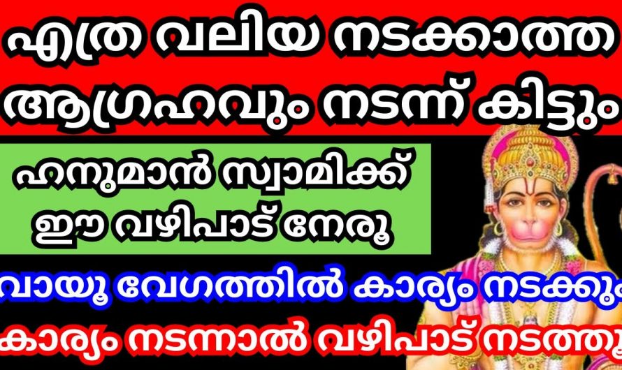 ഹനുമാൻ സ്വാമിക്ക് നിങ്ങൾ ഈ വഴിപാട് ചെയ്താൽ എത്ര വലിയ നടക്കാത്ത ആഗ്രഹവും നടന്നു കിട്ടും.