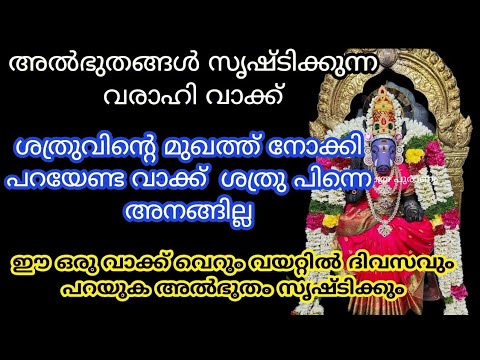 ഒരുതവണ പറഞ്ഞാൽ തന്നെ അത്ഭുതങ്ങൾ നടക്കുന്ന വരാഹി അമ്മയുടെ വാക്ക്. ഇതുപോലെ പറയൂ.