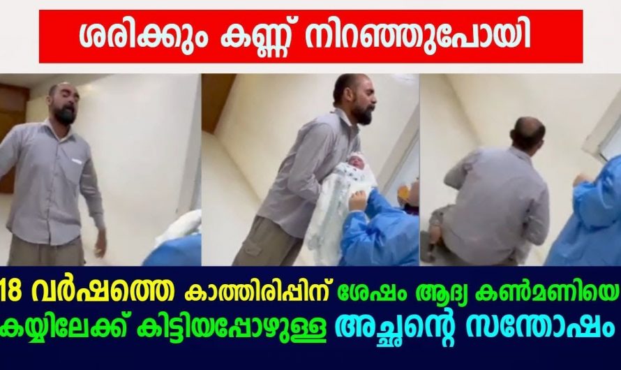 കണ്ടു നിന്നവരുടെ എല്ലാം കണ്ണുനിറഞ്ഞു പോയി. 18 വർഷത്തെ കാത്തിരിപ്പിന് ശേഷം കുഞ്ഞിനെ കണ്ടപ്പോൾ ഉള്ള സന്തോഷം കണ്ടോ.