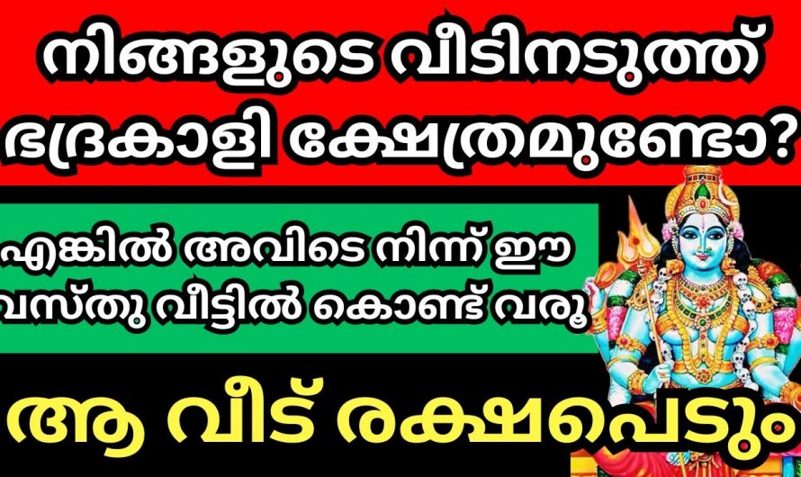 വീടിന്റെ അടുത്ത് ഭദ്രകാളി ക്ഷേത്രം ഉണ്ടോ എങ്കിൽ അവിടെ നിന്നും ഈ വസ്തു കൊണ്ടുവരു. ജീവിതത്തിൽ ഐശ്വര്യങ്ങൾ മാത്രമേ ഉണ്ടാകൂ.