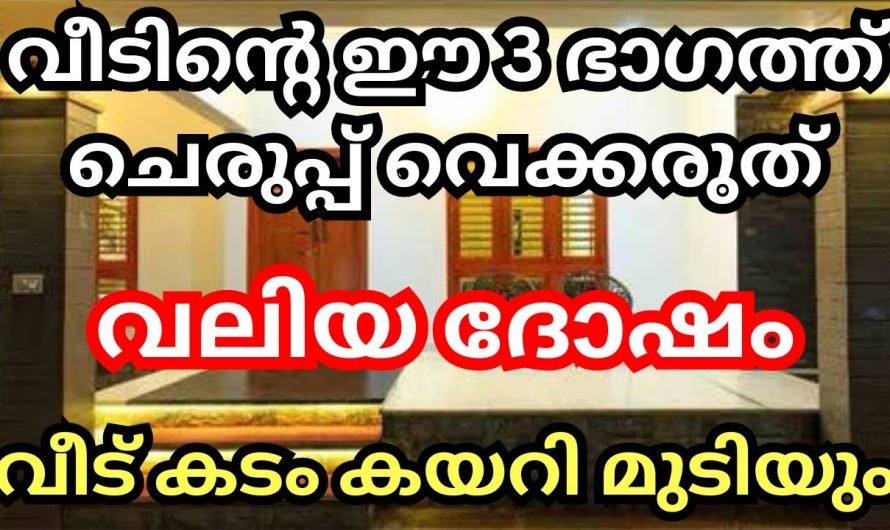 വീടിന്റെ ഈ ഭാഗത്താണ് ചെരുപ്പ് വയ്ക്കുന്നത് എങ്കിൽ വീട്ടിൽ മരണദുഃഖം വരെ ഉണ്ടാകും. സൂക്ഷിച്ചോളൂ.