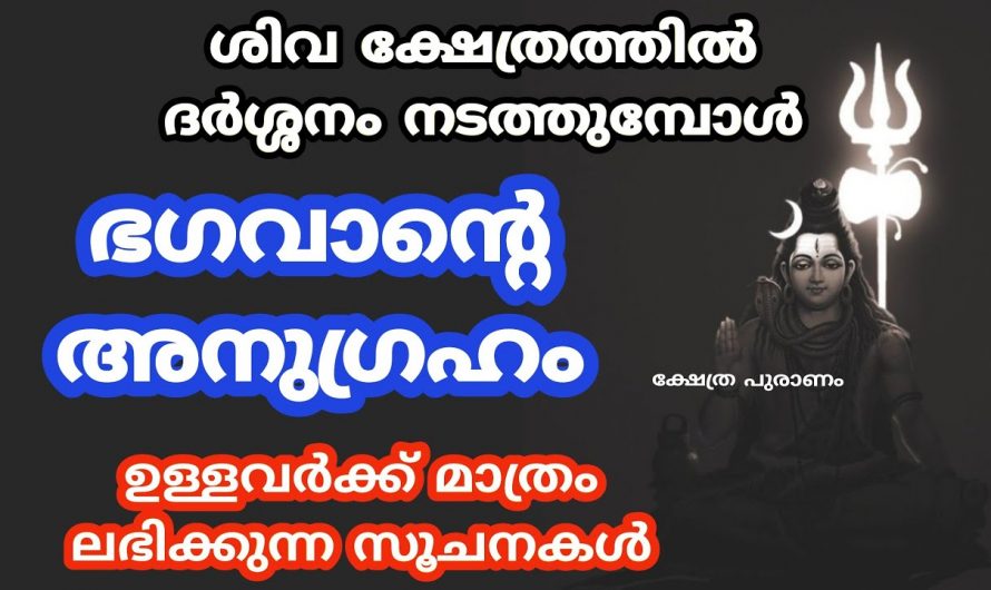 ശിവന്റെ അനുഗ്രഹമുള്ളവർക്ക് മാത്രം ദർശനം നടത്തുമ്പോൾ ലഭിക്കുന്ന ലക്ഷണങ്ങൾ.