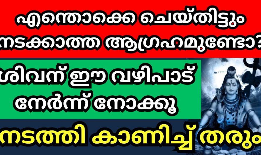 ശിവ ഭഗവാനെ ഈ വഴിപാട് ചെയ്താൽ ഇനിയെത്ര നടക്കാത്ത ആഗ്രഹങ്ങളും നടന്നിരിക്കും.