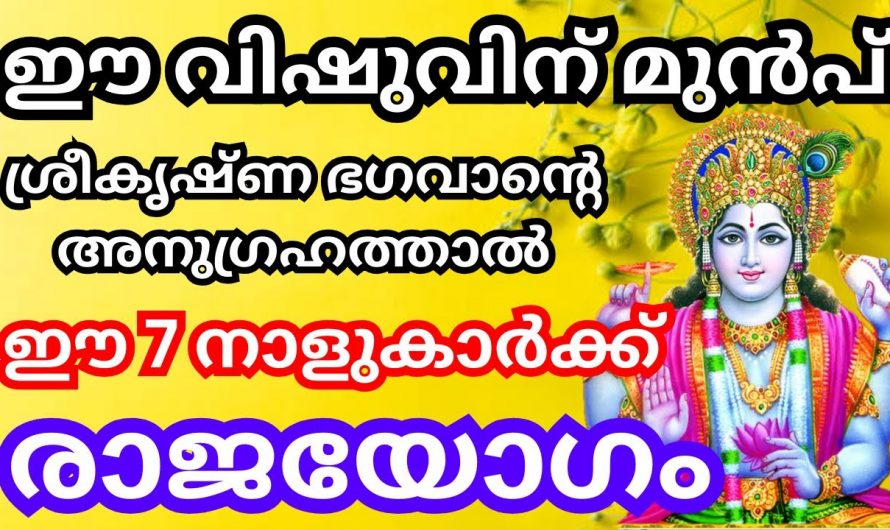 വിഷുവിന് മുൻപ് ഇവരുടെ ജീവിതത്തിൽ രാജയോഗം ആയിരിക്കും. ഈ ഏഴു നക്ഷത്രക്കാർ ആരൊക്കെയാണെന്ന് നോക്കൂ.