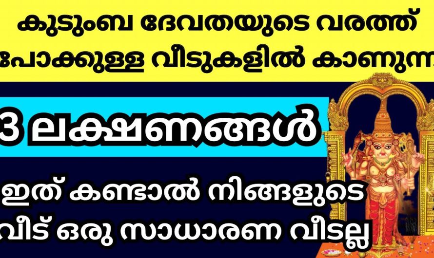 കുടുംബദേവതയുടെ അനുഗ്രഹമുള്ള വീടുകളിൽ കാണാൻ കഴിയുന്ന ലക്ഷണങ്ങൾ. ഈ ലക്ഷണങ്ങൾ കണ്ടാൽ ഉറപ്പിച്ചോളൂ നിങ്ങളുടെ ജീവിതത്തിൽ ഭാഗ്യം വന്നിരിക്കുന്നു.