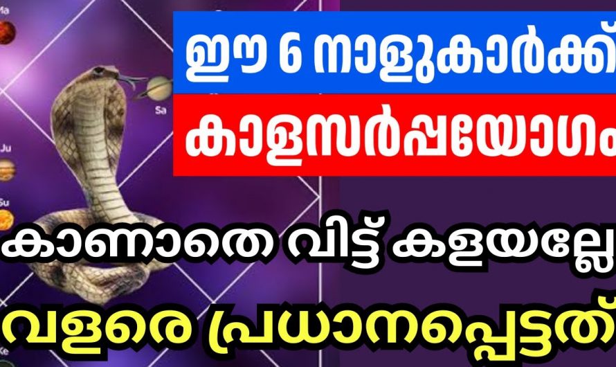 കാളസർപ്പയോഗം ബാധിച്ച് ഇരിക്കുന്ന നക്ഷത്രക്കാർ. ഇവർ നിങ്ങളുടെ വീട്ടിൽ ഉണ്ടെങ്കിൽ സൂക്ഷിക്കുക.