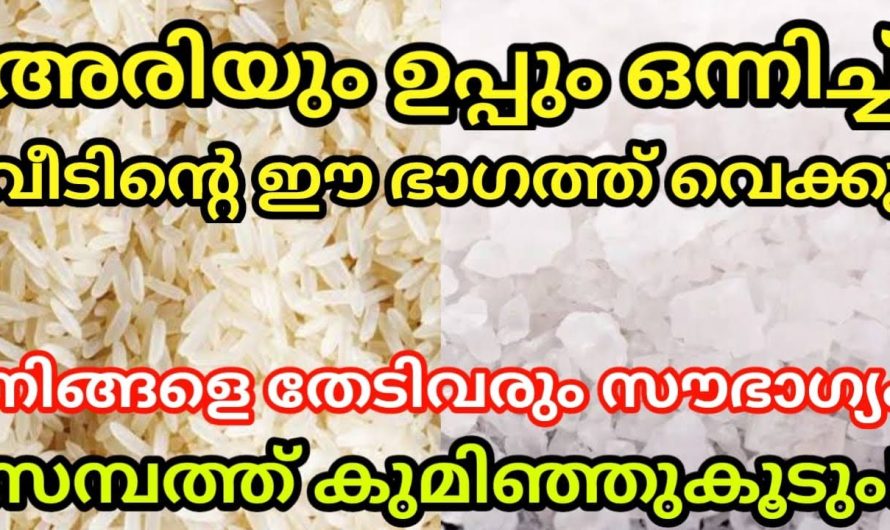 സാമ്പത്തിക ബുദ്ധിമുട്ടുകൾ തീരാൻ പച്ചരിയും കല്ലുപ്പും കൊണ്ട് ഇതുപോലെ ചെയ്താൽ മതി. ഉടനെ മാറി കിട്ടും.