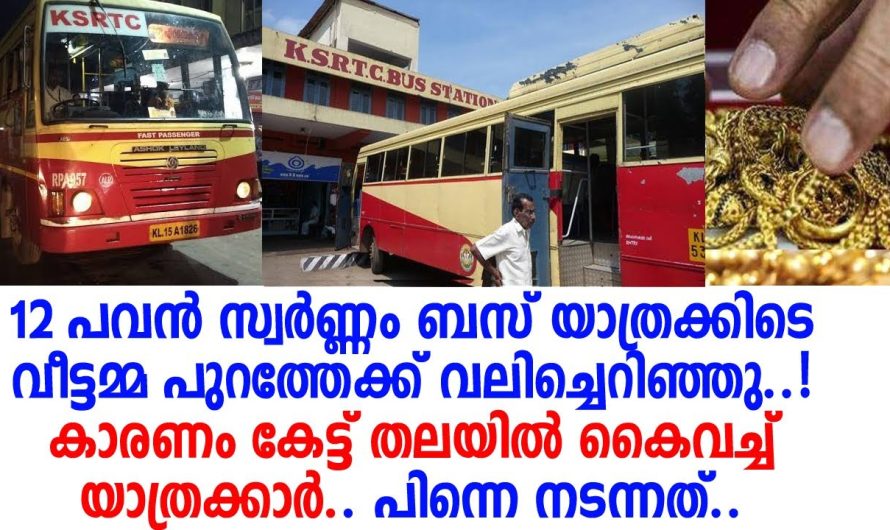 12 പവന്റെ സ്വർണം ബസ്സിൽ നിന്നും പുറത്തേക്ക് വലിച്ചെറിഞ്ഞ യുവതി. യാത്രക്കാരെല്ലാവരും ഞെട്ടിയ സംഭവം ഇതാ .