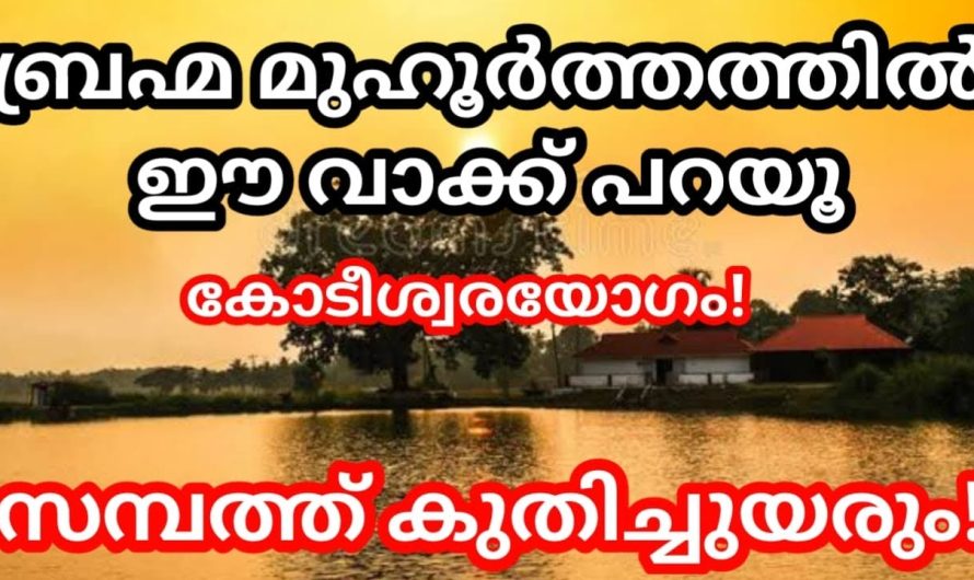 ബ്രഹ്മ മുഹൂർത്തത്തിൽ എഴുന്നേറ്റ് ഈ രണ്ടു വാക്കുകൾ പറഞ്ഞാൽ അന്നേദിവസം  ഐശ്വര്യ പ്രദമായിരിക്കും.