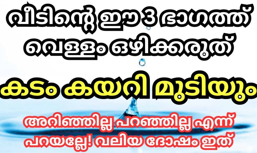 വീട്ടിൽ അഴുക്കുവെള്ളം ഒഴുക്കി കളയാൻ പാടില്ലാത്ത ഇടങ്ങൾ. ഇവ ശ്രദ്ധിച്ചില്ലെങ്കിൽ വലിയ ദോഷമാണ്.